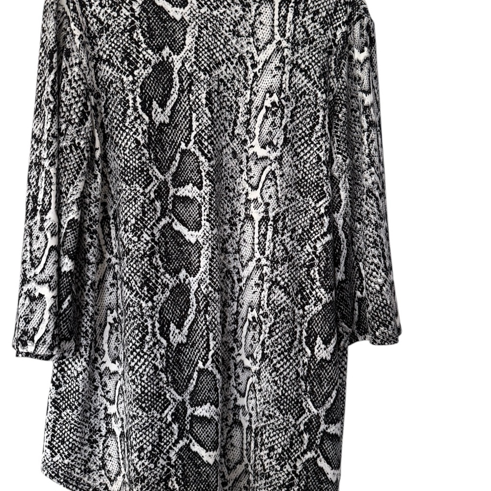 Jordan Taylor Monochrome Snake Print Blouse 3/4 Sleeve Size Large - Picture 4 of 4